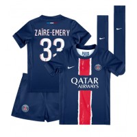 Dětský fotbalový dres Paris Saint-Germain Warren Zaire-Emery #33 2024-25 Domácí Krátký Rukáv (+ trenýrky)